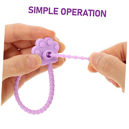 20 Piezas Cintas para Cables de Silicona con Forma de Huella de Gato Reutilizables para Gestión de Cables, Duraderas y Ligeras, Multicolor para Organización miniatura 7