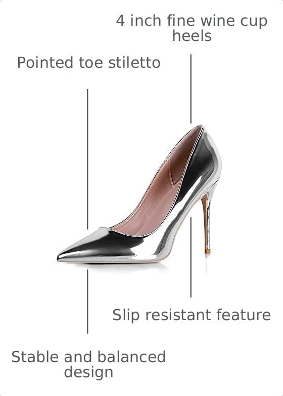 Image of Elisabet Tang High Heels, Womens Pointed Toe Slip on Stilettos Party Wedding Pumps Basic Shoes
