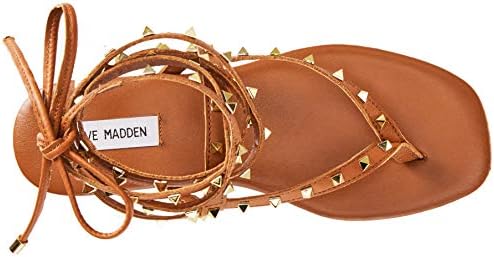 Steve Madden Women's Miami Flat Sandal, Tan Leather, 8 | Image 4