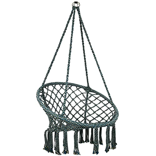 Equip Macrame Outdoor Hammock Chair, Cotton Blend, Capacity 250 lb., Green, Blue, White, 47'' H x 24'' W (99737)