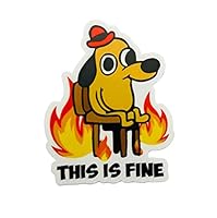 Algopix Similar Product 5 - This Is Fine Meme Sticker  Dog On Fire
