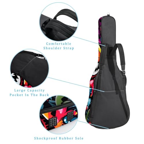 JRHEJTFZ Housse pour guitare acoustique de 1,9 cm d’épaisseur – Imperméable – Durable et élégant – Imprimé gribouillage, Multicolore 5., 42.9×16.9×4.7 in, Motif imprimé tendance - Les Beatles, Paul McCartney, John Lennon, RIngo Starr, George Harrison JRHEJTFZ Housse pour guitare acoustique de 1,9 cm d'épaisseur - Imperméable - Durable et élégant - Imprimé gribouillage, Multicolore 5., 42.9x16.9x4.7 in, Motif imprimé tendance – Image 4