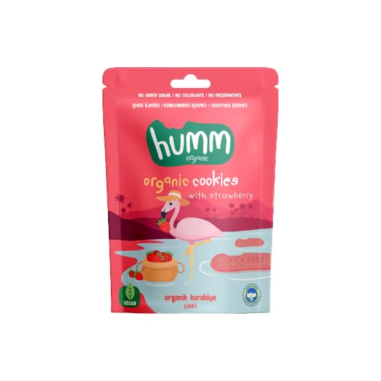Humm Organic Organik Vegan Çilekli Kurabiye - 55g