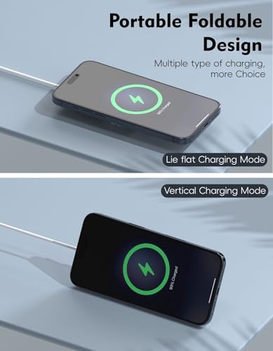 Image of WeFly 6-in-1 Magnetic Wireless Charging Pad with 15W Fast Charging for Phone 12 /13 /14 /15 /16 /17, Watch & Air /Pods, Compatible with Mag /Safe