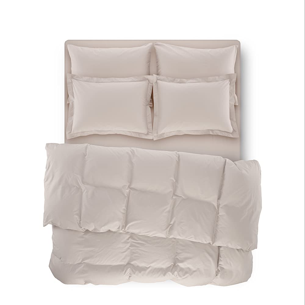 Parure de lit Penelope Catherine beige 260x220 cm contre la couette trop courte