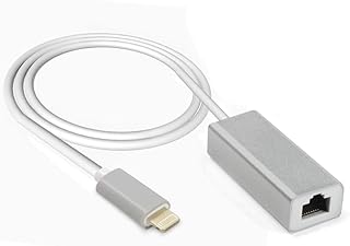 RJ45 Ethernet Adapter, Huesapan RJ45 Ethernet LAN Wired Network Adapter,3.3ft Cable,100Mbps, Compatible with Phone/Pad and More, Required 10.0 or Above Software Version