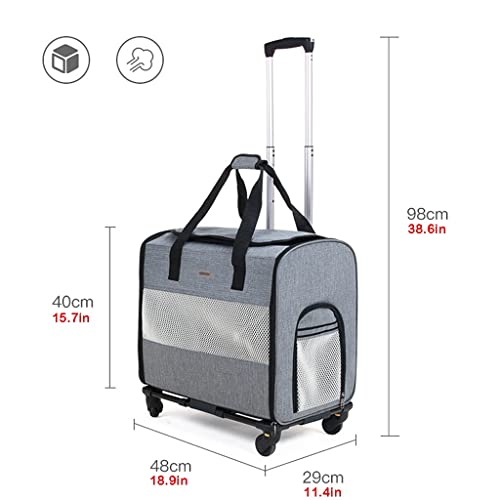 Porte-bagages de voyage pour animaux avec finitions soignées et roulettes silencieuses
