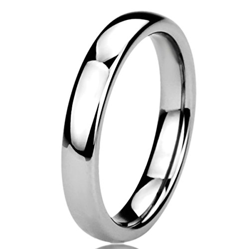 Free Engraving Personalized Titanium Comfort Fit Wedding Band Ring 4mm Classic Ring