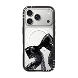 CASETiFY コンパクト iPhone 17 Pro ケース [MagSafe対応/薄型 軽量/耐衝撃] - Lace Organza Ribbon - クリア ブラック