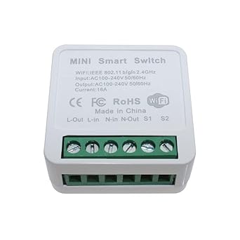 16A Smart Wireless WIFI Switch Compatible with Alexa, Google home and Smart life app, (16A Single)
