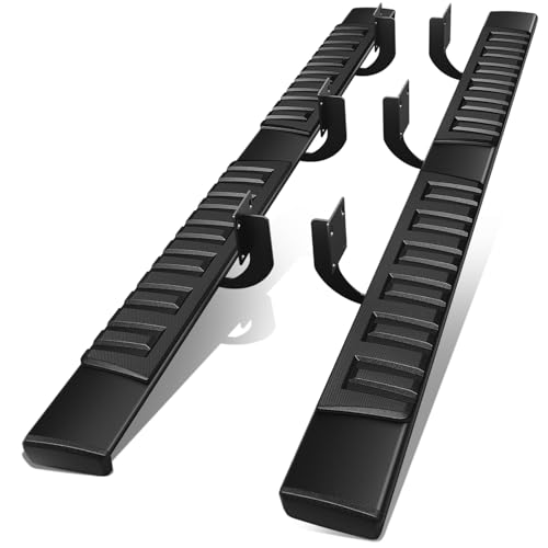 Auto Dynasty Running Boards for 1999-2016 Ford F250 F350 F450 F550 Super Duty SuperCrew Cab, Stainless Steel Side Step Rail Nerf Bars, 6" Step Bars, Black