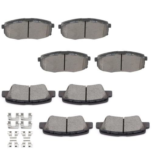 Image of Ceramic Pads Kits, D1445 D1397 SCITOO 8pcs Front Rear Brakes Pads Set Fit For Kia Soul 2014-2016