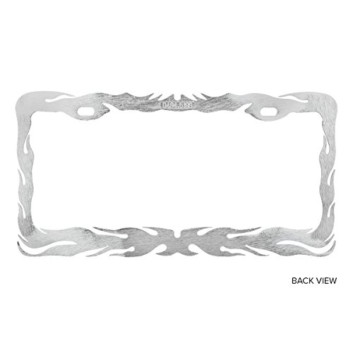 Image of GG Grand General 60462 Chrome Flame License Plate Frame with 2 Holes, 12 inchx 6-3 /8 inch