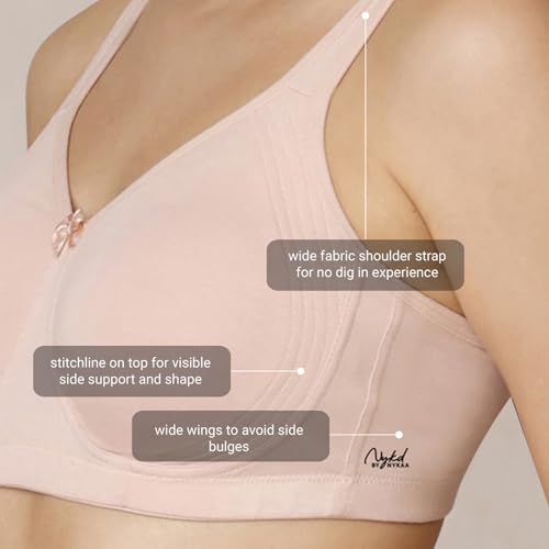 Image of NYKD NYB169 Cotton Non Padded Non Wired Encircled Shaping Bra Pack of 2 Full Coverage (Plus
