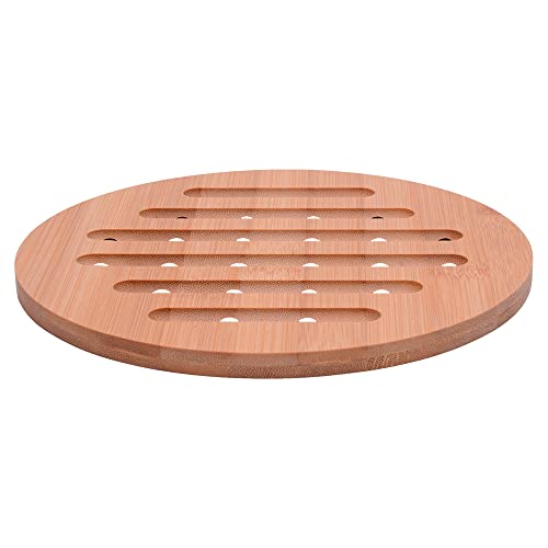 Mimo Style Conjunto de 4 Descansos de Panela de Bambu Redondo, Kit Sustentável e Resistente ao Calor