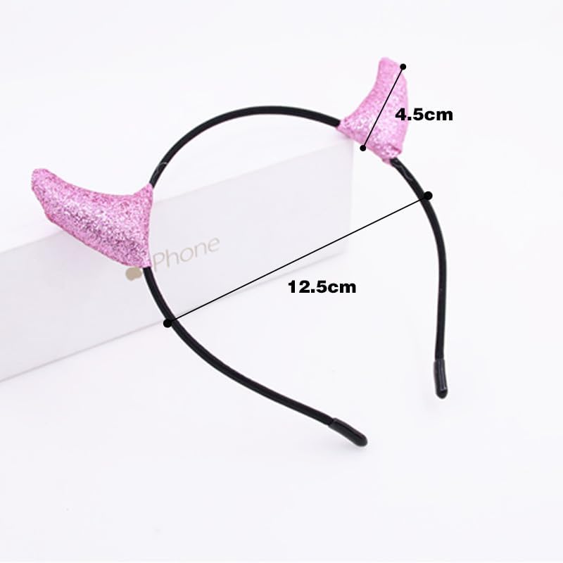 Devil Horns Headband Glitter Hairband with Horns for Halloween Dress Cosplay Costume Accessories - Image 7