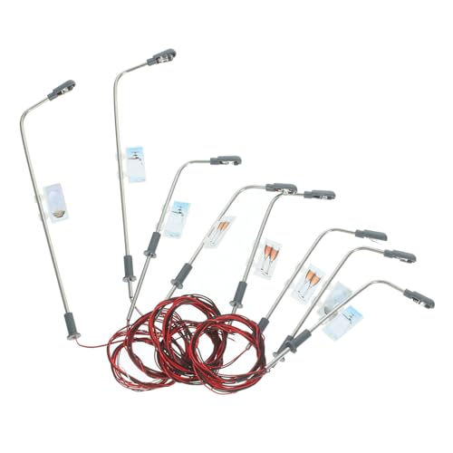 BEBEMOKO 15pcs 1/100 Model Street Lamps Metal Luminous Post Lights for Train Model Decor