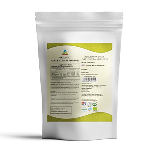 Herbal Hills Organic Wheatgrass And Barley Grass Powder Green Superfood Combo (Pack Of 2) Each 32Oz #TOP7