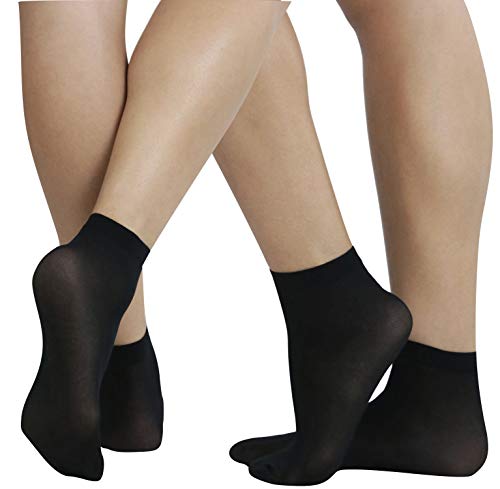 Image of ToBeInStyle Women's Pack of 6 Trendy Sheer Nylon Crew Sock Stockings