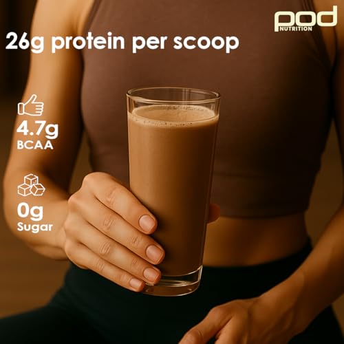Image of POD NUTRITION Pea Protein Isolate Powder | Vegan Plant Protein, No Added Sugar, Dairy Free| Clean & Easy to Digest with Essential Amino Acids (1kg, Cafe Mocha 1kg)