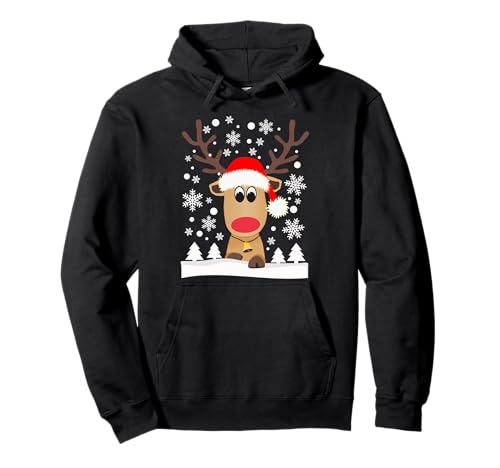 Lustiges Rentier Weihnachtsmütze Schnee Schneeflocken Elch , Mit...