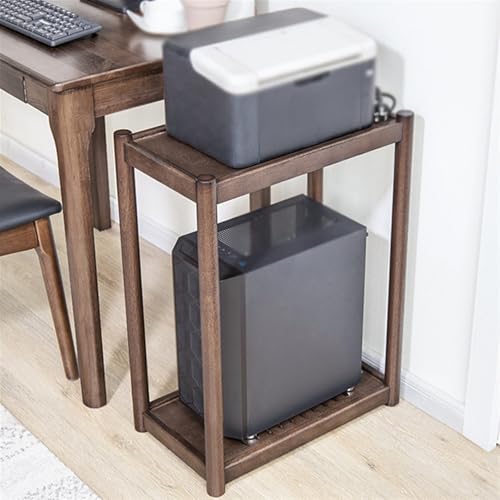 Soporte móvil para CPU de 2 niveles con ruedas invisibles para torre PC, color blanco, tamaño grande miniatura 6