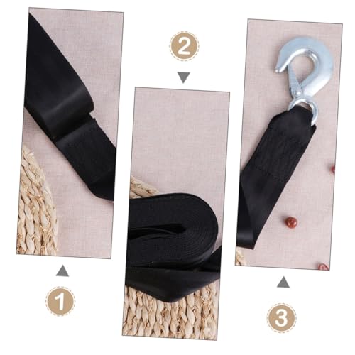 Sangle de treuil remorque bateau noire 7m avec crochet en polyester - 2
