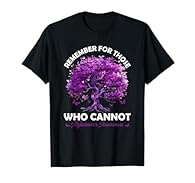 Show your support for Alzheimer's awareness with a powerful reminder. Perfect for raising awareness and honoring those who face dementia. Wear it for every awareness day. Grab the purple ribbon and remember and support loved ones affected by dementia...