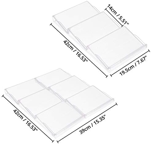 Belle Vous Expandable Plastic 3 Tier Kitchen Spice Drawer Insert Organiser Rack Trays (2 Pack) - Slanted Adjustable Storage For Cabinet Shelf and Drawers - Salt, Seasoning Jars, Vitamins & Supplements