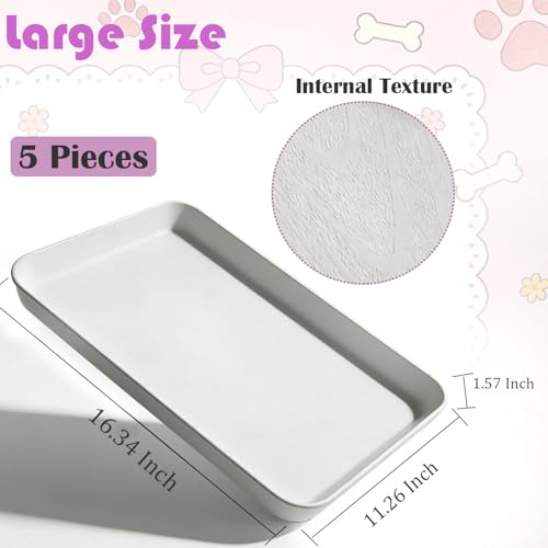 Kit de 5 bandejas grandes para arenero de gato blanco miniatura 2