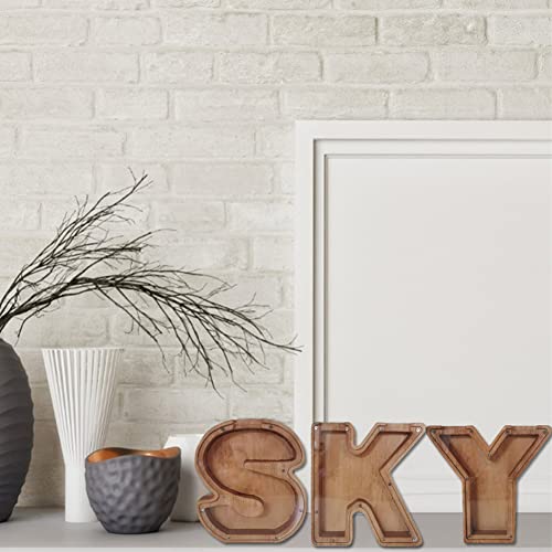 Wooden Money Bank Personalized Letters Coin Bank Text Engraved Money Box Wooden Coin Bank ​Gift For Kids Christmas Birthday Gift Home Decoration (M) #TOP4