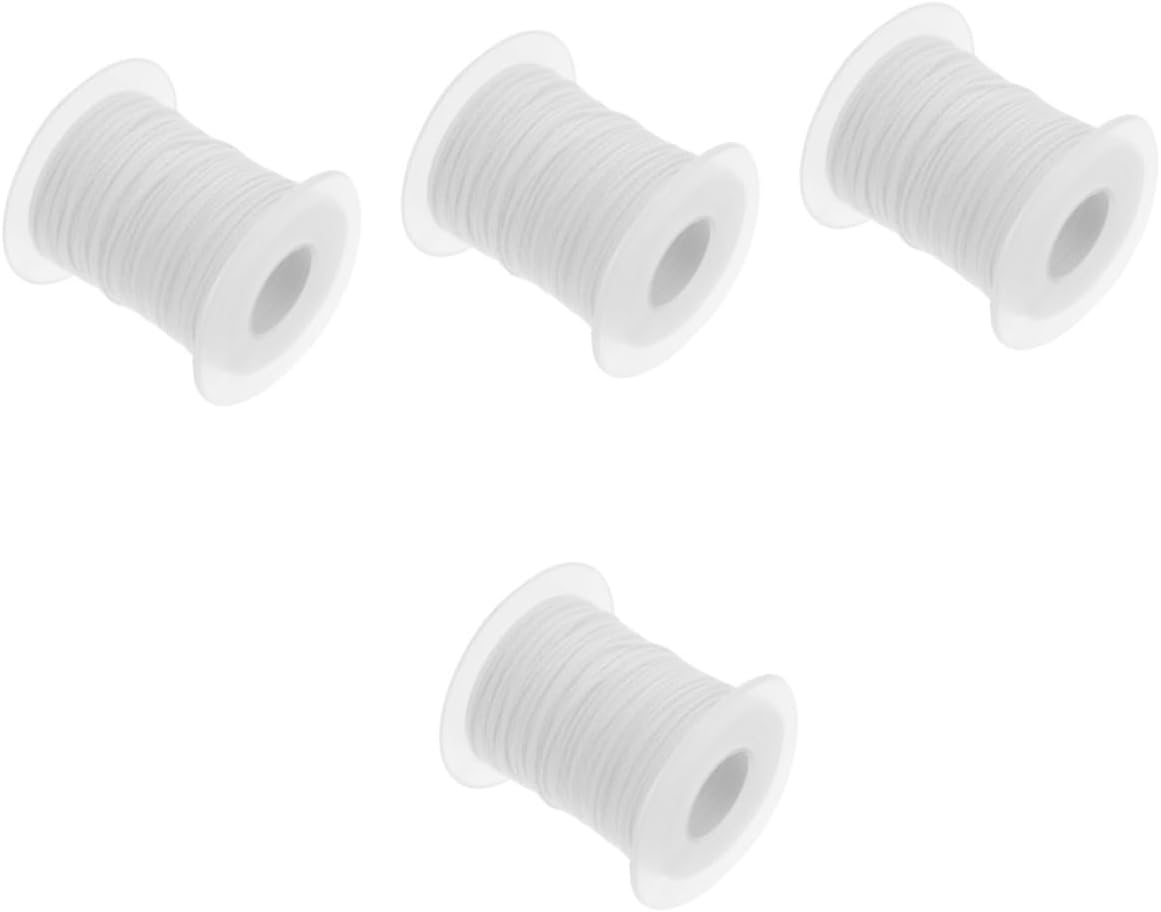 4rolls Feet Candle Wicks Spool for Candle Making Non-Smoke for Pillars and Works Wick Tabs