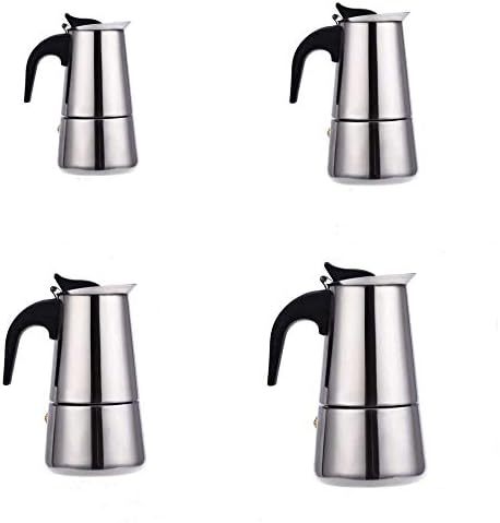 kkhouse Stainless Steel Coffee Pot Mocha Espresso Latte Percolator Stove Coffee Maker Pot Percolator Drink Tool Cafetiere Latte Stovetop (200ml)