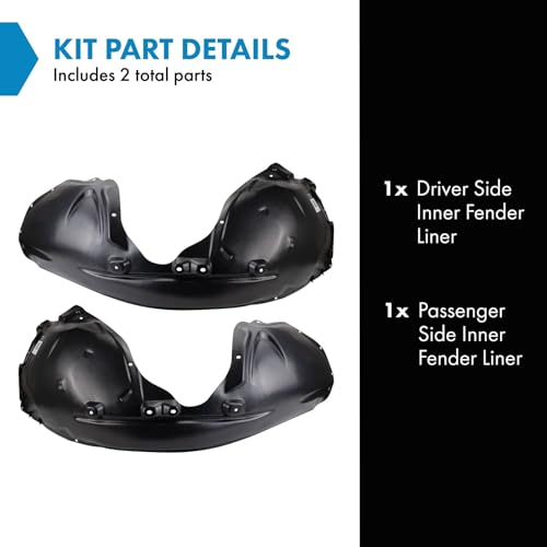 Image of TRQ Driver and Passenger Side Inner Fender Liner Set Compatible with 2015-2017 Chrysler 300