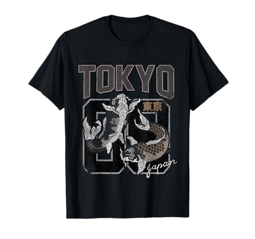 Distressed Tokyo Koi Fish Aesthetic Design, Japan Lover Gift T-Shirt