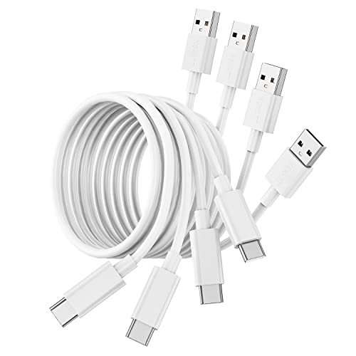 Cable USB C 3 A [4 unidades 2M ], USB tipo C cable de carga rápida compatible con Samsung Galaxy S22 S21 S20 S10 S9 S8 Plus, Note 20 10 9 8, A3 A5, Huawei P30 P20 P10, etc., color blanco Cover