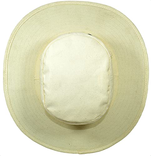 Image of 100% Cotton Canvas Cricket Panama Sun Hat Lightweight Brim with Loops