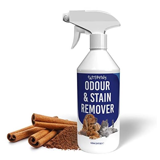 Petsly Spray Eliminador de Olores Mascotas - Limpiador Enzimatico Orina Perros y Gatos - Detergente Enzimatico Perros para Manchas Orina - Spray Quita Olores Perros, Neutralizador de Olores Gatos, 1L