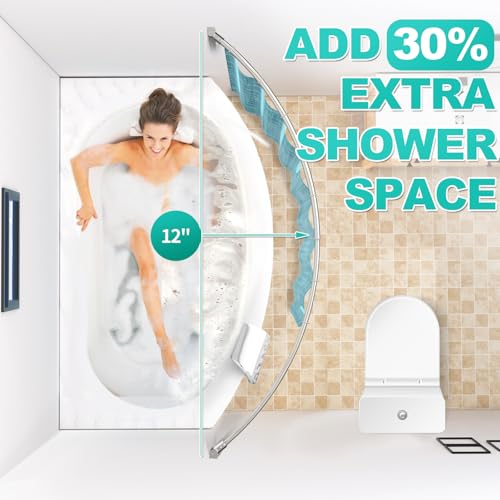 Prettyhome Adjustable Arched Curved Shower Curtain Rod Rustproof Expandable Aluminum Metal Shower Rod 38-72 Inches Telescoping Design Exquisite Customizable For Bathroom,Need To Drill,Brushed Nickel thumb #1