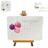 環境に優しいプランタブルラブシードカレンダー 2026 12ヶ月 生分解性紙 プランタブルシードカレンダー グリーンリビングプランナー ワイルドフラワー、ハーブ、フルーツの種付き ガーデン&デコレーション用(1 pcs)