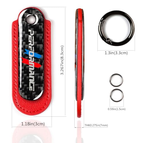 Image of muekzru Carbon Fiber Leather Set Car Keychain,Universal keychain Fashion Sports Keychains Keyring Business Gift Birthday