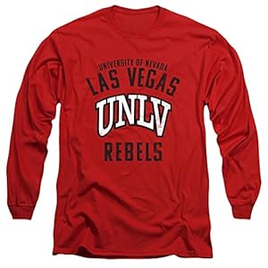 UNLV Official Rebels Logo Unisex Adult Long-Sleeve T Shirt,Red, X-Large