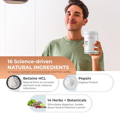 Autoimmunity Care GERD Care – Betaine HCL with Pepsin & Enzymes | Supports Low Stomach Acid, Acid Reflux & Heartburn Relief | Acidity & Bloating Relief, Acidity Tablet for Acid Reflux & Heartburn Relief | 120 Tabs