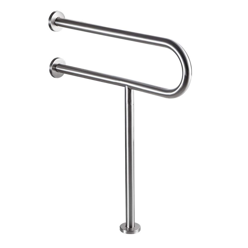 Asa De Seguridad para Baño Barra de Seguridad Baño Pared Suelo para Minusválidos Barra de Sujeción Baño para Discapacitados en Acero Inoxidable Acabado Satinado