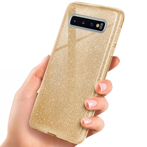 Coque à paillettes Samsung Galaxy S10 Plus OneFlow antichoc or
