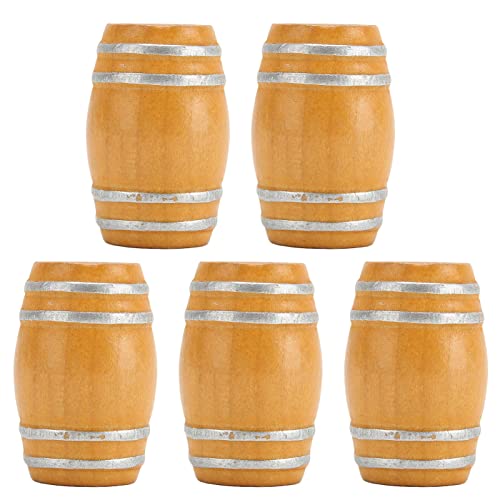 Pongnas Barril, Mini Cosas Barril de Madera con Simulación Vintage 1 12 Dollhouse Drum Modelo 5 PPCS de Cerveza de Madera en Miniatura para Accesorios de Casa de Muñecas