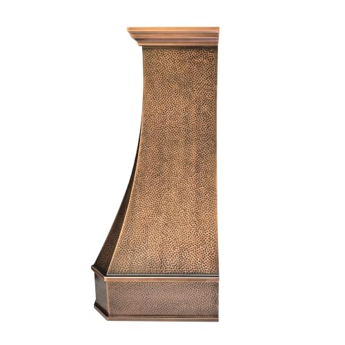 Image of SINDA Copper Range Hood with Internal Motor, Led Lights and Baffle Filter, 42 inchW x 48 inchH, Wall Mount, In Stock
