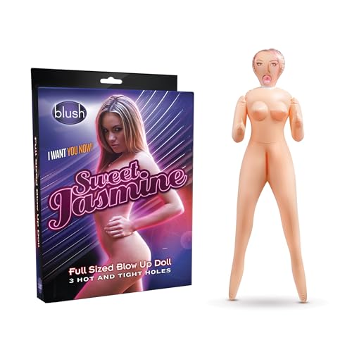 Blush Novelties X5 Sweet Jasmine Inflatable Sex Doll Adult Sex Toys 5 3 Realistic Life Size Blow Up Doll with 3 Entry Points Male Toy Funny Gag Gift & Bachelor Party Favor for Men Vanilla