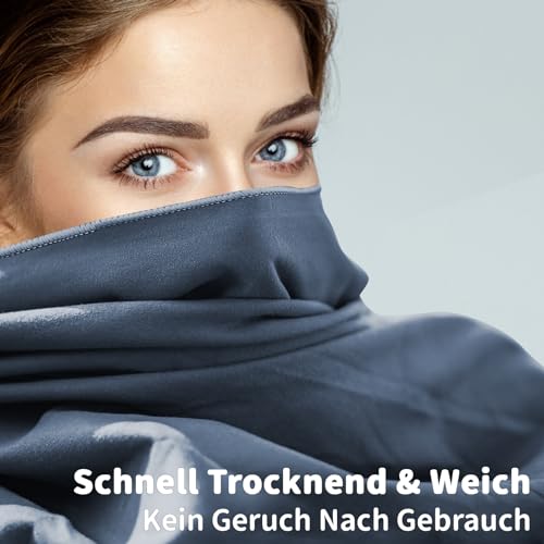 Pameil Mikrofaser Handtuch 3er Set (160x80cm Groß Badetuch +2 Stück 80x40cm Klein Handtuch), Reisehandtuch...