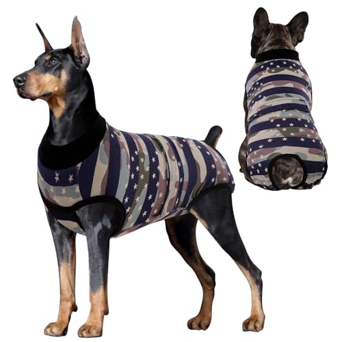Image of KOESON Lightweight & Soft Surgery Recovery Suit for Large Dogs Female Male | Breathable Large Dog Recovery Bodysuits for Female Spay & Male Abdominal Wounds Care, Comfortable Dog Cone Collar Alternative